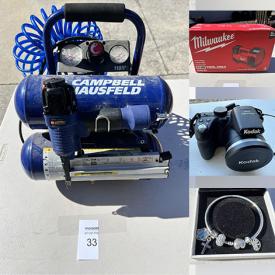 MaxSold Auction: This online auction features NIB shop vac, Pandora bracelets, gaming gear, printers, yard tools, air compressor, watches, camping gear, Pokemon cards, Legos, video game console & accessories, bar stools, power & hand tools, camera, and much more!!