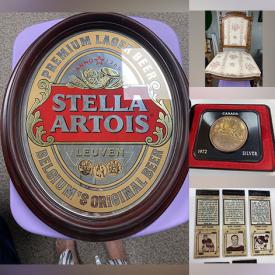 MaxSold Auction: This online auction features bar mirror, bongo drums, Funko Pops, toys, sports collectibles, kid’s books, stamps, school supplies, vinyl record, perfume bottle, coins, Tiffany-style lamp, board games, puzzles, jud golf clubs, collectible tins, and much, much, more!!