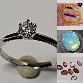 MaxSold Auction: This online auction includes Moissanite rings, amber and other bracelets, Moissanite pendant, gemstones such as Rainbow Moonstone, Opal, Citrine, Amethyst, Sapphire, Malachite, Smokey Quartz, Aquamarine, Sapphire, Onyx, Yellow Moissanite,  Rutilated Quartz, Zircon and much more!