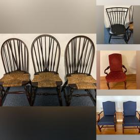 MaxSold Auction: This online auction features Windsor chairs, colorized engravings, formal living room chairs, antique streamer trunk, oriental style rug, sleeper sofa, and much more!