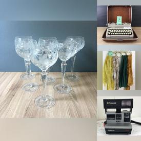 MaxSold Auction: This online auction includes vintage barware, sterling silver jewelry, vintage vinyl records, glassware, stamp collection, kitchenware, framed art, mid century pottery, vintage dress form, vintage chairs, and more!