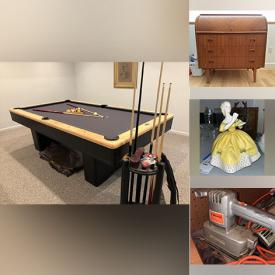 MaxSold Auction: This online auction features dining table & chairs, barware, Ginny dolls, collector plates, fitness gear, desks, golf ball collection, pool table & accessories, power & hand tools, and much more!!