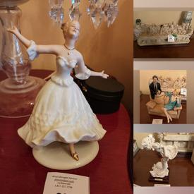MaxSold Auction: This online auction features TV, Lladro figurines, Royal Doulton figurines, clarinet, mandolin, trumpet, guitars, rooster/hen collectibles, crystal figurines, grandfather clock, Vittorio Tessaro figurines, decorative plates, terra cotta pots, wheelchairs, Bravaria gold tea set, decanters, patio furniture, yard tools, hand tools, ladders, garden art, BBQ grill, mobility scooters, hospital bed, small kitchen appliances, and much, much, more!!