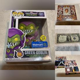 MaxSold Auction: This online auction features Funko Pops, coins, comics, vinyl records, puzzles, stamps, pocket watch, toys, Batman collectibles, postcards, and much more!!