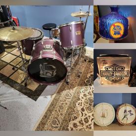 MaxSold Auction: This online auction features drum set, snare drums, power washer, vinyl records, toys, sports jerseys, games, Legos, backpacks, ukulele, NIB paint sprayer, pet products, hand tools, and much, much, more!!