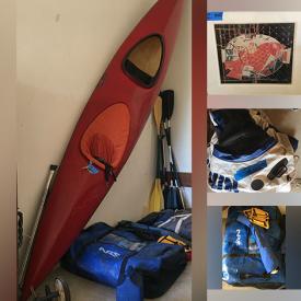 MaxSold Auction: This online auction features cedar chest, carved front door, kayak & paddles, rolling tool chest, power & hand tools, camping gear, rafts, golf clubs, snorkeling gear, and much more!!