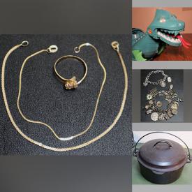 MaxSold Auction: This online auction features vintage robot toy, art glass, humidor, gold jewelry, lighter collection, perfume bottles, coins, vinyl records, vintage Pyrex, fishing gear, sterling silver charm bracelets, and much more!!