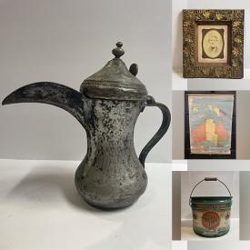 MaxSold Auction: This online auction features concrete planters, antique scythe, vintage lamps, vintage advertising tins, cranberry glass, vintage cameras, watches, violin, vintage oil paintings, metal lunchbox, steamer trunk, vintage mirror signs, Tibor Nyilasi drawing, and much, much, more!!