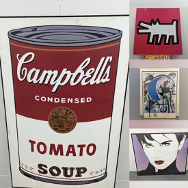 MaxSold Auction: This online auction features Andy Warhol art, Stephen Fuller vintage print, Patrick Nagel prints, Star Wars collectibles, vintage road signs, vintage toys, NIB fashion sunglasses, TV, DVDs, and much, much, more!!