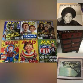 MaxSold Auction: This online auction features vintage books, vintage toy, D. Lobos art, action figures, YuGiOh cards, sports bobbleheads, Magic cards, sports trading cards, stamps, Pokemon cards, comics, DVDs, NIP Hotwheels, vintage magazines, MAD magazines, vinyl records, B-movie art prints, Star Wars collectibles, and much, much, more!!