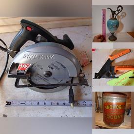 MaxSold Auction: This online auction features vintage tins, power &  hand tools, Moorcraft bowl & ashtray, Sadler tea set, S & P shakers, yard tools, G. Roda Boulanger prints, Goebel figures, glass art,  studio pottery,  and much, much, more!!