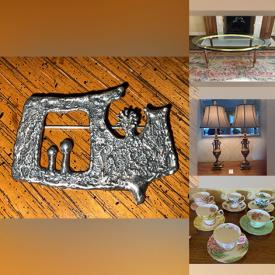 MaxSold Auction: This online auction includes Royal Doulton, silver plate, antique lamps, vintage sterling silver, vintage dresses, vintage coffee table and more!