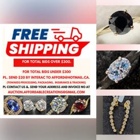 MaxSold Auction: This online auction features lab diamond jewelry, moissanite ring, silver jewelry, silver beads, coins, and loose gemstones such as sapphires, moonstones, tanzanites, topaz, quartz, black diamonds, emeralds, tourmalines, peridots, and much, much, more!