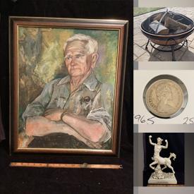 MaxSold Auction: This online auction includes collector coins, hardcover books, collector belt buckles, dinnerware, international decor, silver plate, Royal Doulton, golfing equipment, Muskoka chairs, antique parlour chairs, MCM side tables, framed original art and much more!