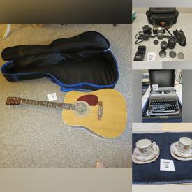 MaxSold Auction: This online auction includes Japanese pottery, home decor, book sets, glassware, handbags, costume jewelry, Burswood acoustic guitar, NIB outdoor speakers, digital and film cameras, fine china, power tools, and more!