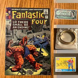 MaxSold Auction: This online auction includes O-Pee-Chee hockey and other trading cards, Toronto Sun Hockey photos, comic books featuring Thor, Fantastic Four, GI Joe, Batman and others, vinyl records, coins, CDs, fishing lures, Birks bracelet, Minnow holder and many more!