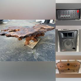 MaxSold Auction: This online auction includes Japanese Tansu clothing chests, expandable maple table set, vintage Tiffany style tulip lamp, Sterilite containers, Simbr pressure washer, speakers, Fender mixer, Aztec inspired chess set, bear figures, Black & Decker lopper, driftwood planed wood table and more!