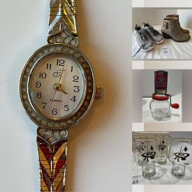 MaxSold Auction: This online auction includes ladies watches, costume jewelry, vintage glassware, ladies shoes, exercise equipment, glassware, Pyrex, kitchenware, framed prints, ladies clothing, quilting materials, books, DVDs, ceiling lights, and more!