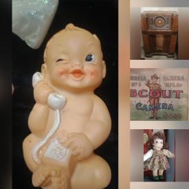 MaxSold Auction: This online auction includes vintage auto items, Smith Corona typewriter, Samsonite luggage, small kitchen appliances, Barbies, vintage phones, miniatures, vintage jewelry, crystal items, trays, vintage teapot, Radio Flyer toys, figurines, door chime and more!