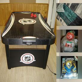 MaxSold Auction: This online auction features air hockey table, sleeping bags, area rugs, sports equipment, games, art glass, comics, small kitchen appliances, antigrav chairs, DVDs, video games, patio table, and much, much, more!!!