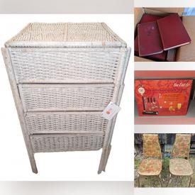 MaxSold Auction: This online auction features NIB Swarovski chandelier, ski gear, vinyl records, area rug, desk, antique chests, ladies clothes, printer, collector plates, yarn, fishing gear, teacup/saucer sets, hope chest, vintage books, and much more!!