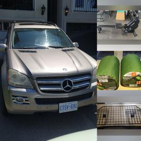 MaxSold Auction: This online auction includes a 2009 Mercedes GL, dog accessories, table bases, winter tires, stamina rower, standing desk, tennis racquets, watches and more!