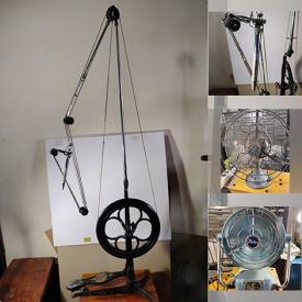 MaxSold Auction: This online auction features vintage & antique fans, vintage cast iron lamps, cast iron scale weights, embossing seals, vintage dental drills, and much, much, more!!