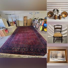 MaxSold Auction: This charity/fundraising auction features Oriental style carpet, antique oil lamps, dollhouse, vinyl records, antique chairs, cranberry glass Fenton glass, art glass, bird figurines, folk art, Marvel trading cards, chandeliers, Capodimonte flowers, decorative plates, and much, much, more!!