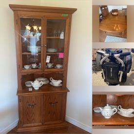 MaxSold Auction: This online auction includes furniture such as dressers, dining table, dining chairs, cabinets, shelving units, bed frame and others, Rogers silverplate flatware, Coalport and other china, kitchenware, small kitchen appliances, wall art, home health aids, Royal Doulton and other figurines, bathroom decor, seasonal decor, golf bags, solar lights, plant stands, yard tools and much more!