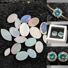 MaxSold Auction: This online auction includes jewelry such as a black Diamond ring, Moissanite earrings, Ruby ring, bracelets, chains, earrings, pendants and others, loose gemstones such as Opals, Iolite, Garnets, Aquamarine, Sapphire and many more!