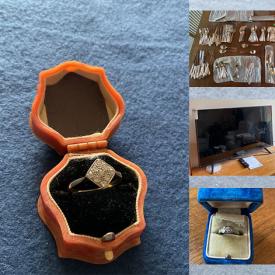 MaxSold Auction: This online auction includes jewelry such as diamond rings, 10k gold rings, pearl pendant, sapphire brooches, and sterling silver, furniture such as armoire, maple secretary, desks, dining table with chairs, dressers and lift chair, Canadian currency, porcelain decor, LG TV, and much more!