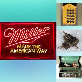 MaxSold Auction: This online auction features bar signs, skateboard, crock, ceiling fan, YA books, depression glass, hardware, vintage tools, hand tools, vinyl records, marbles, vintage tins, vintage bottles, glass insulators, Edison Disc Phonograph, and much, much, more!!