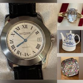 MaxSold Auction: This online auction features antique oil lamp, vintage cowbell chime, vintage nesting dolls, vintage tin cans, bronze plaque, vintage jewellery, watch, runner rug, wood crane puppets, and much, much, more!!