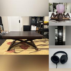 MaxSold Auction: This online auction features Calligaris Mascotte table, Art Deco table lamp, designer floor lamp, golf clubs, bar stools, fishing tackle, fitness gear, children’s books. TV, vinyl records,  silver jewelry, hardware, and much, much, more!!