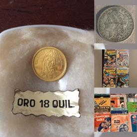 MaxSold Auction: This online auction features coins, comic books, signed books, first-edition books, antique books, vinyl records, sports trading cards, stamps, musical score sheets, and much more!!