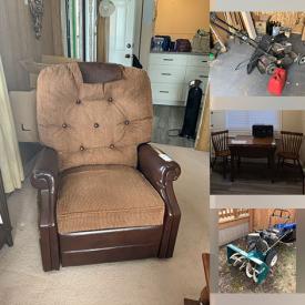 MaxSold Auction: This online auction includes furniture such as a bedframe, recliner chair, dresser, patio chairs, tables, wicker chest upholstered chair, bar stools, Sauder desk, side tables, cabinets, microwave stand and others, Coalport and other china, kitchenware, small kitchen appliances, lamps, Bionaire air cleaner, CDs,VHS, vinyl records, books, plants, Google Home Smart System, candle-making supplies, art supplies, office supplies, lawnmower, snowblower, yard tools, lumber, garden supplies, cleaning supplies and much more!