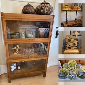 MaxSold Auction: This online auction includes furniture such as barrister bookcase and hardwood chairs, MCM lighting, clay planters, MCM glassware, signed paintings, studio pottery, wool rugs, pet supplies, hardshell luggage and much more!