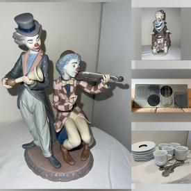 MaxSold Auction: This online auction includes figurines, Restoration Hardware waste bins, Pyrex dishware, Royal Doulton china, Le Creuset baking pan and other kitchenware, outdoor heater, children’s bicycles, electric lawn mower, Weber BBQ grill, Lumix camera, floor fans, dehumidifier, heaters, Panasonic TV, file cabinets and more!
