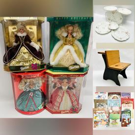 MaxSold Auction: This online auction includes Limoges, Wedgwood and other china, glassware, wall art, dishware, glassware, pottery, decorative vases, Chinese embroidery, children’s books, vintage piggy banks, grilling machine, vintage radio and other electronics, board games, American Girl doll furniture and accessories, Bratz dolls, porcelain dolls, Barbies, Cabbage Patch Kids, Hot Wheels and other toys, Ronson lighters, seasonal decor, crocheted items and much more!