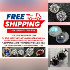 MaxSold Auction: This online auction includes jewelry including Diamond rings, Black Diamond earrings, ruby bracelet, sterling silver necklaces, pendants and others, gemstones such as Opals, Peridot, Iolite, Tourmaline, Emerald and many more!n