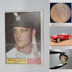 MaxSold Auction: This online auction features sports trading cards, coins, puzzles, vinyl records, stamps, CDs, board games, and loose gemstones such as obsidian, sapphires, amethyst, emerald, garnets, and much, much, more!!