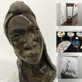 MaxSold Auction: This online auction features women’s shoes, vinyl records, sports trading cards, costume jewelry, vintage sewing cabinet, desk & chair, toys, clay sculptures, vintage outdoor bench, video game system, home health aids, pet products, Shona stone sculptures, and much, much, more!!