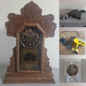 MaxSold Auction: This online auction includes a NIntendo N64, Xbox 360, Bibles and antique books, crucifixes, Tonka fire truck toy, Jack in the Box and other toys, DeWalt nailer, Bosch drill and other power tools, hand tools, vintage Pyrex, Corningware, MCM electric piano, hockey cards, coins, banknotes, wood decoy ducks, decorative spoons, vintage Kodak camera, Toronto Maple Leafs jerseys, antique clock and much more!