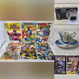 MaxSold Auction: This online auction includes Marvel, DC and other comic books, magazines, trading cards, vintage stamps, Royal Worcester, Aynsley and other china, stamps, coins, patches, jewelry, vintage buttons, Mikado train display, toys, board games, VHS, Panasonic camera and many more!