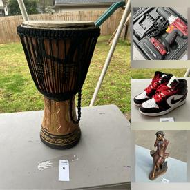 MaxSold Auction: This online auction includes yard tools, patio umbrella, hand-carved drum, artwork, ladders, shoes, accessories, jewelry, camping equipment, silver servingware, Xbox 360 games, toys, tools, household items, electronics, DVDs, tarot journals, office supplies, buckets, Polaroid camera, lock sets, heater and more!