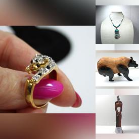 MaxSold Auction: This online auction includes jewelry such as handmade brooches, pearl earrings, vintage cufflinks, 18k ring, and pendants, folk art, home decor, and much more!