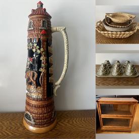 MaxSold Auction: This online auction features German stein, jewelry, vintage wall clock, DVDs, rolltop desk, novelty cake pans, Sentry safe, office supplies handmade baskets, barrister's bookcase, and much more!!