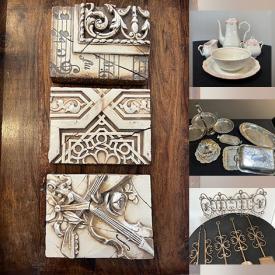 MaxSold Auction: This online auction inlcudes vintage fireplace tools, Coronation silverplate, Vista Alegre and other china, stereo equipment, china, side table, boots, accessories, snowboard, desk footrest, pottery, lithographs, chrome faucet and more!