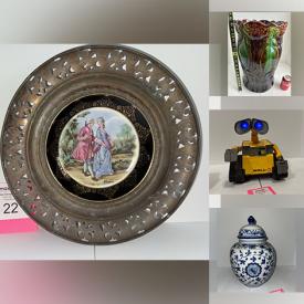 MaxSold Auction: This online auction features decorative plates, toys, board games, pewter decanters, Majolica pottery, stoneware crock, Beanie Babies, Imari porcelain, vintage books, golf clubs, ginger jars, autographed sports photos, Hess vehicles, RC helicopter, and much more!