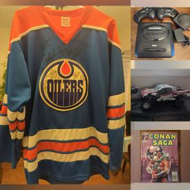 MaxSold Auction: This online auction includes West German pottery, Matchbox, Hot Wheels and other diecast toys, RC Car, model kits, magazines, comic books including Conan, Silver Surfer, Spiderman, Avengers, Star Wars and others, autographed Oilers jersey, vinyl records, CDs, Sega Genesis, WWF posters, decor, coins, hockey cards and much more!